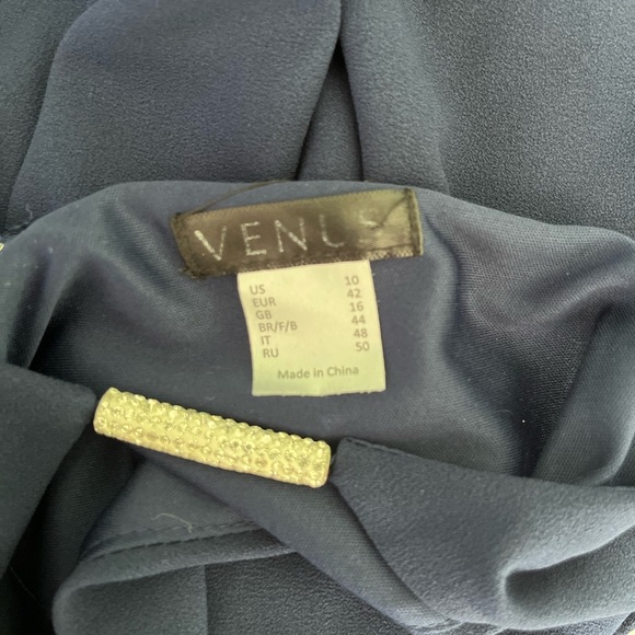 Venus Dress Women’s 10 Deep V Jewelled Front Ruffle Sleeveless - Picture 9 of 9